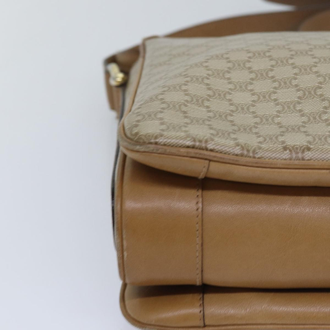 Celine Macadam Canvas Shoulder Bag Beige Auth 82010