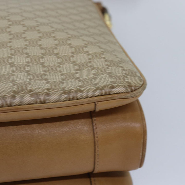 Celine Macadam Canvas Shoulder Bag Beige Auth 82010