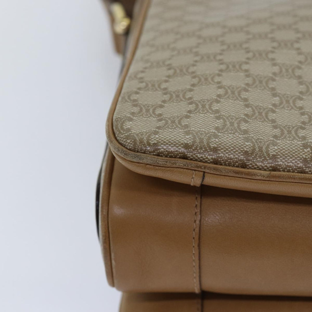 Celine Macadam Canvas Shoulder Bag Beige Auth 82010
