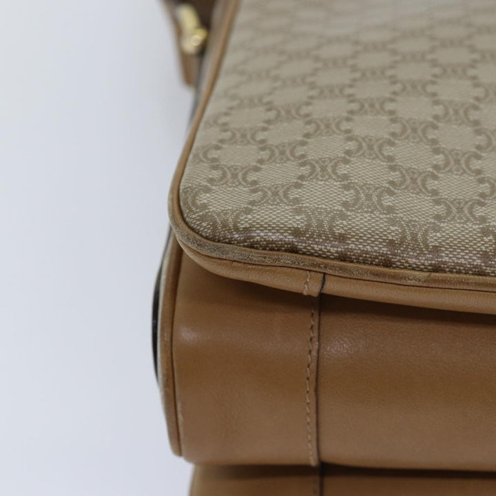 Celine Macadam Canvas Shoulder Bag Beige Auth 82010