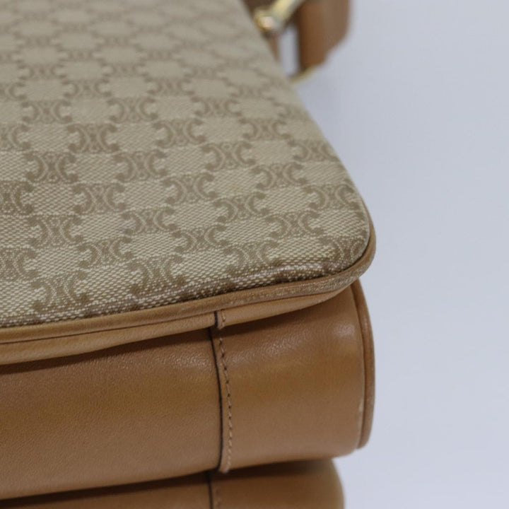 Celine Macadam Canvas Shoulder Bag Beige Auth 82010