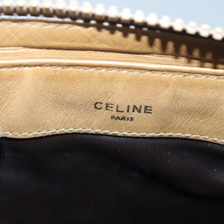 Celine Macadam Canvas Shoulder Bag Beige Auth 82010
