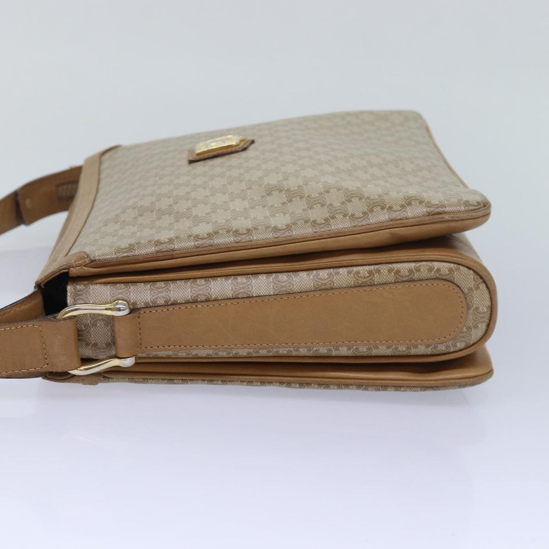 Celine Macadam Canvas Shoulder Bag Beige Auth 82010