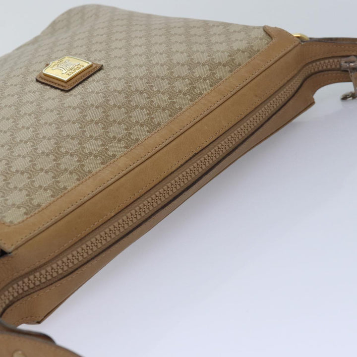 Celine Macadam Canvas Shoulder Bag Beige Auth 82010