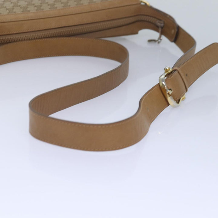 Celine Macadam Canvas Shoulder Bag Beige Auth 82010