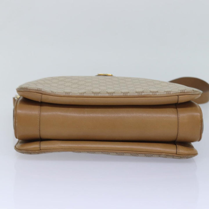 Celine Macadam Canvas Shoulder Bag Beige Auth 82010