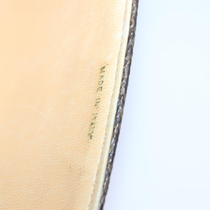 Celine Macadam Canvas Clutch Bag PVC Leather Brown Auth 82012
