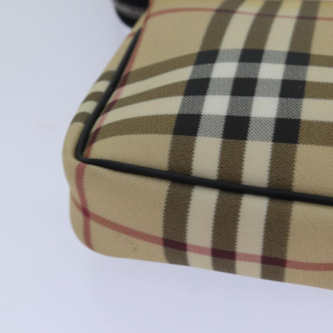 Burberry Nova Check Accessory Pouch PVC Beige Auth 82063