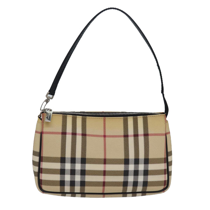 Burberry Nova Check Accessory Pouch PVC Beige Auth 82063