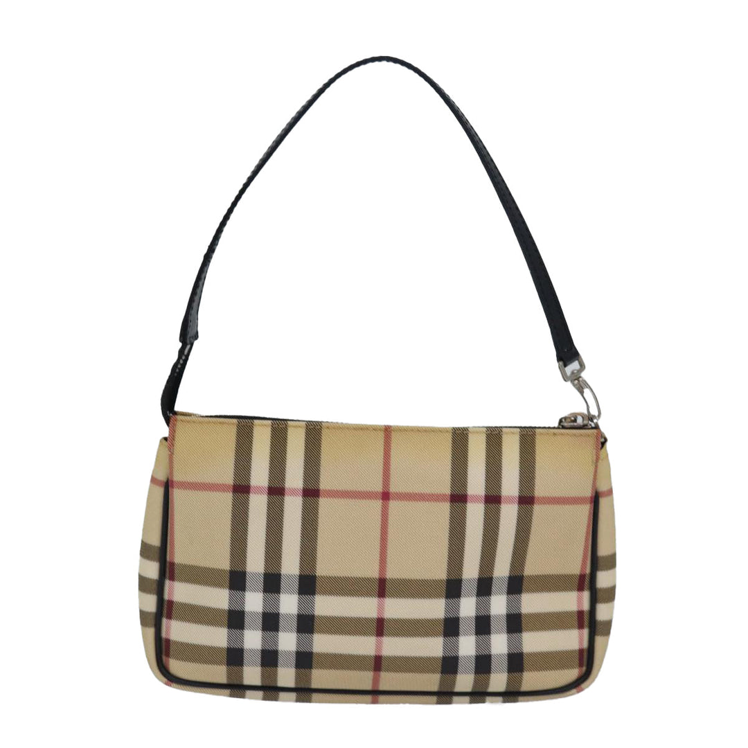 Burberry Nova Check Accessory Pouch PVC Beige Auth 82063