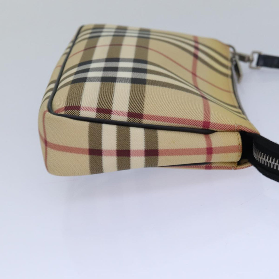 Burberry Nova Check Accessory Pouch PVC Beige Auth 82063