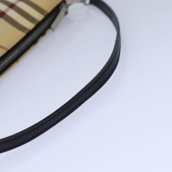 Burberry Nova Check Accessory Pouch PVC Beige Auth 82063
