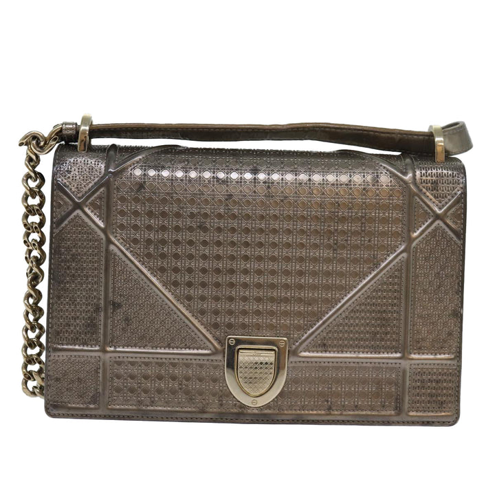 CHRISTIAN Top quality Dior Chain Shoulder Bag Enamel Gold Auth 82071
