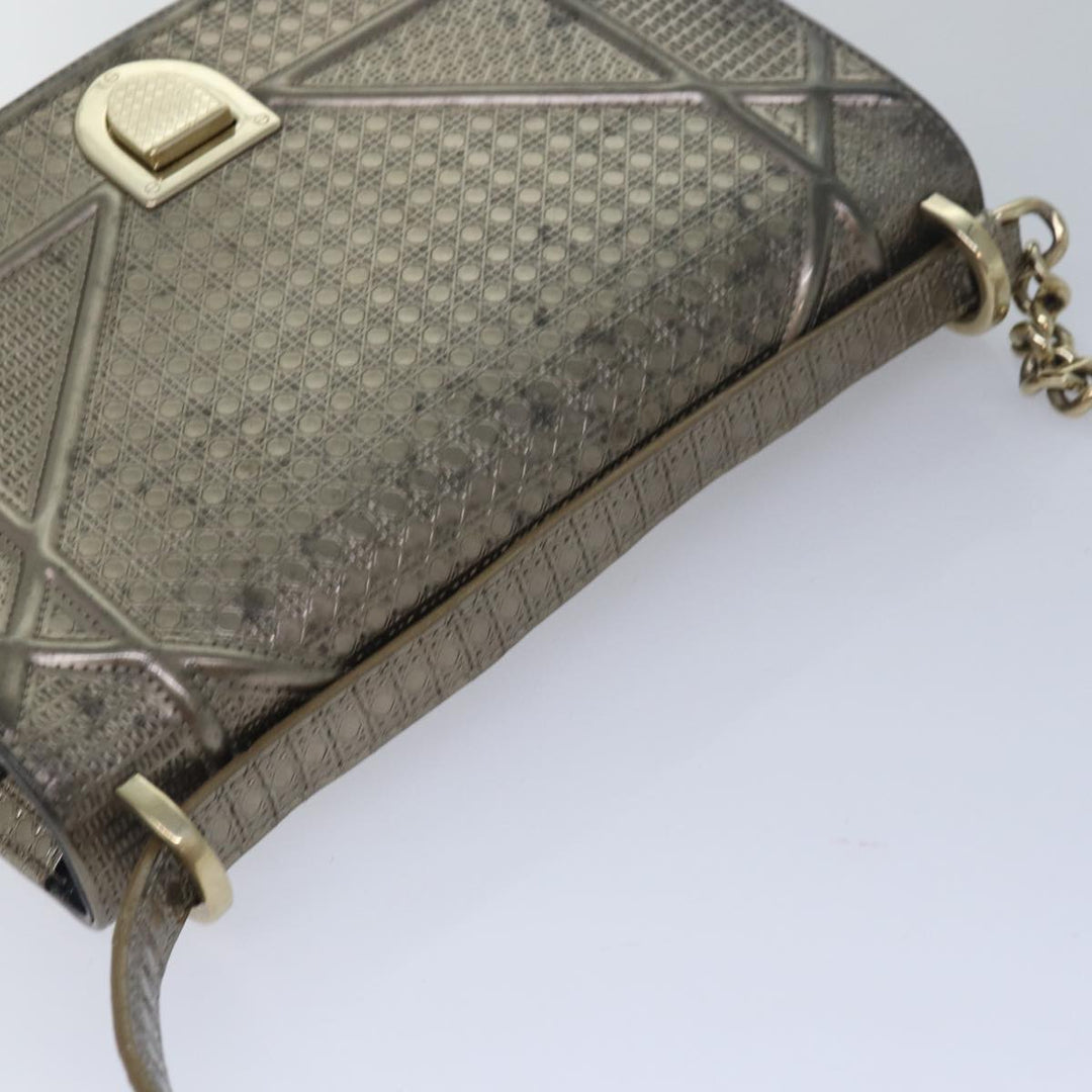CHRISTIAN Top quality Dior Chain Shoulder Bag Enamel Gold Auth 82071