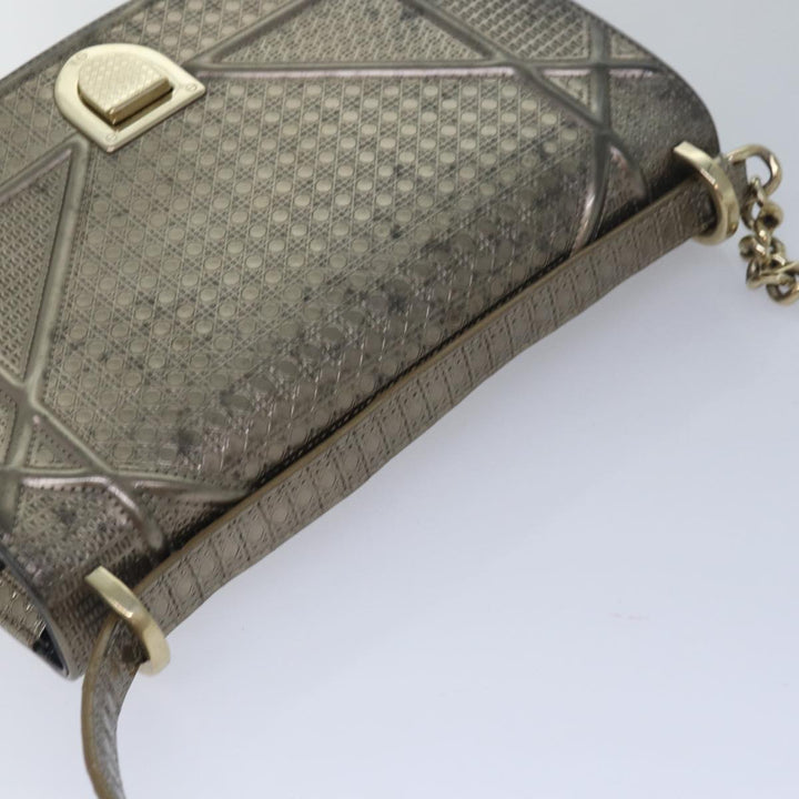 CHRISTIAN Top quality Dior Chain Shoulder Bag Enamel Gold Auth 82071