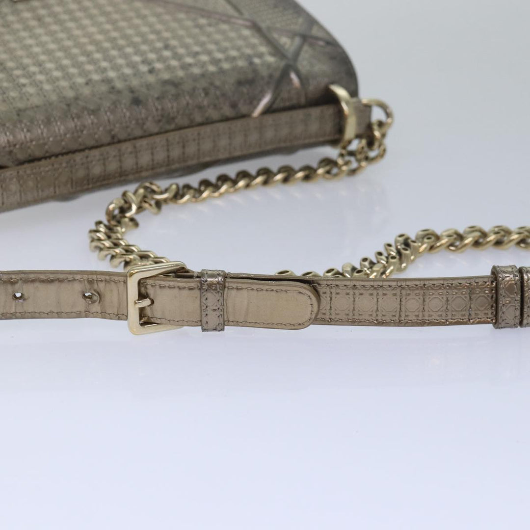 CHRISTIAN Top quality Dior Chain Shoulder Bag Enamel Gold Auth 82071
