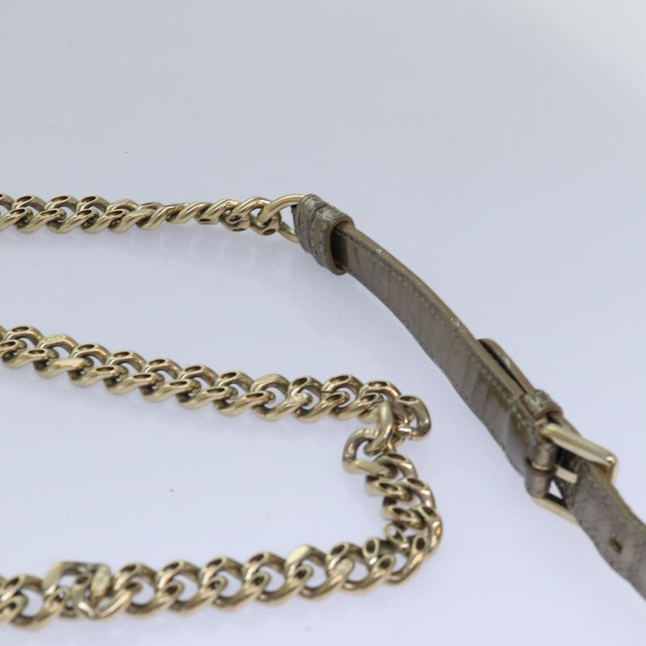 CHRISTIAN Top quality Dior Chain Shoulder Bag Enamel Gold Auth 82071