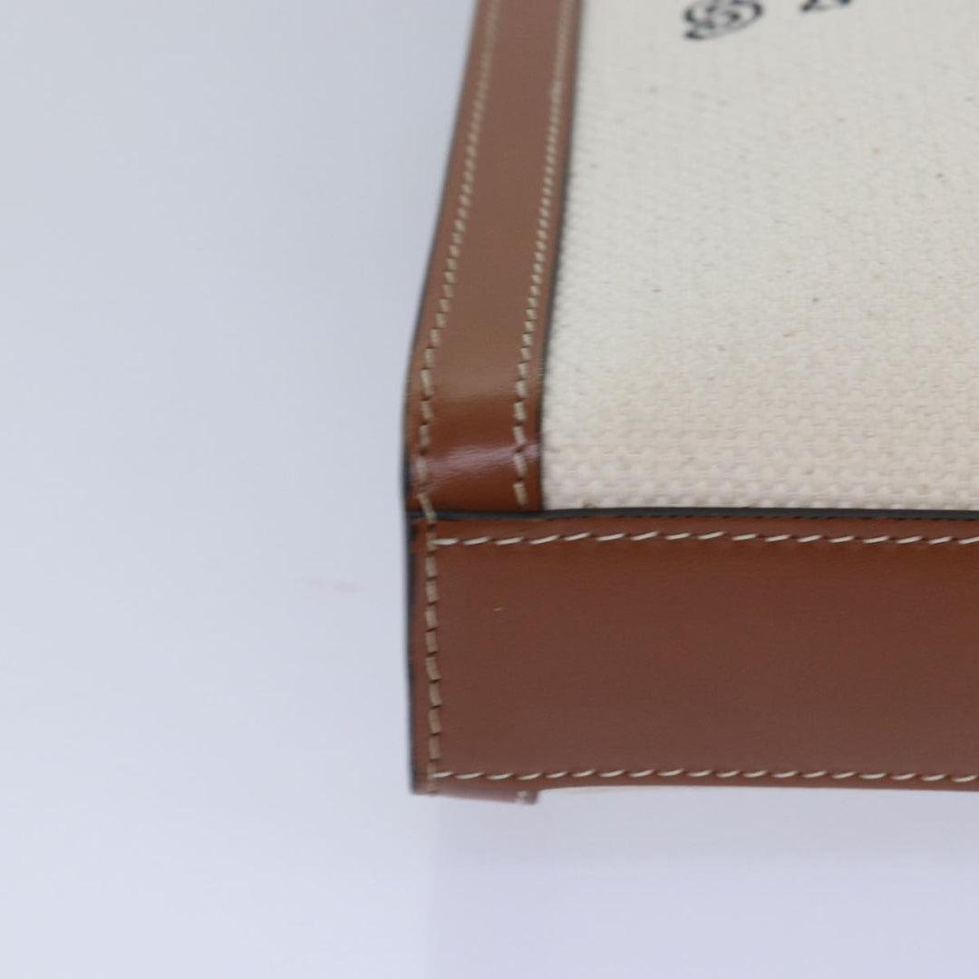 Top Quality Celine Mini Vertical Cabas Hand Bag Canvas 2way White Auth 82073