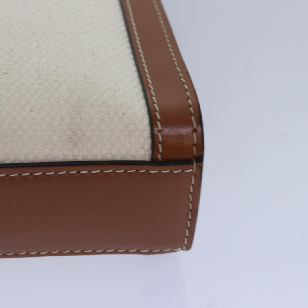 Celine Mini Vertical Cabas Hand Bag Canvas 2way White Auth 82073