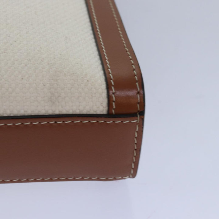 Celine Mini Vertical Cabas Hand Bag Canvas 2way White Auth 82073