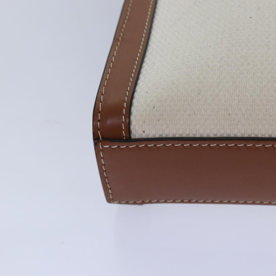 Celine Mini Vertical Cabas Hand Bag Canvas 2way White Auth 82073