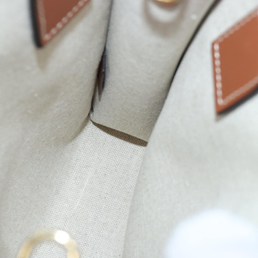 Top Quality Celine Mini Vertical Cabas Hand Bag Canvas 2way White Auth 82073