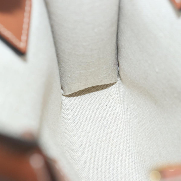 Celine Mini Vertical Cabas Hand Bag Canvas 2way White Auth 82073