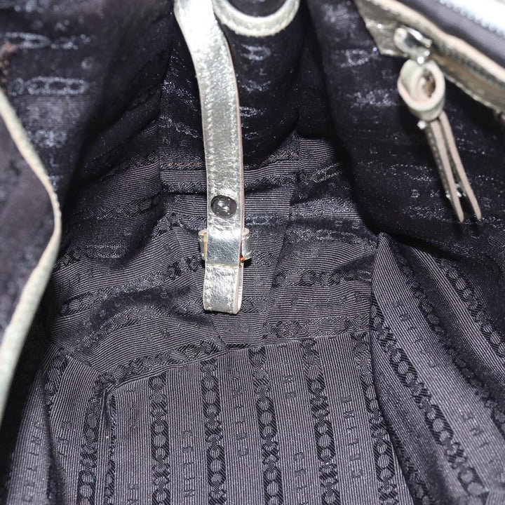 Celine Hand Bag Leather Gold Auth 82103