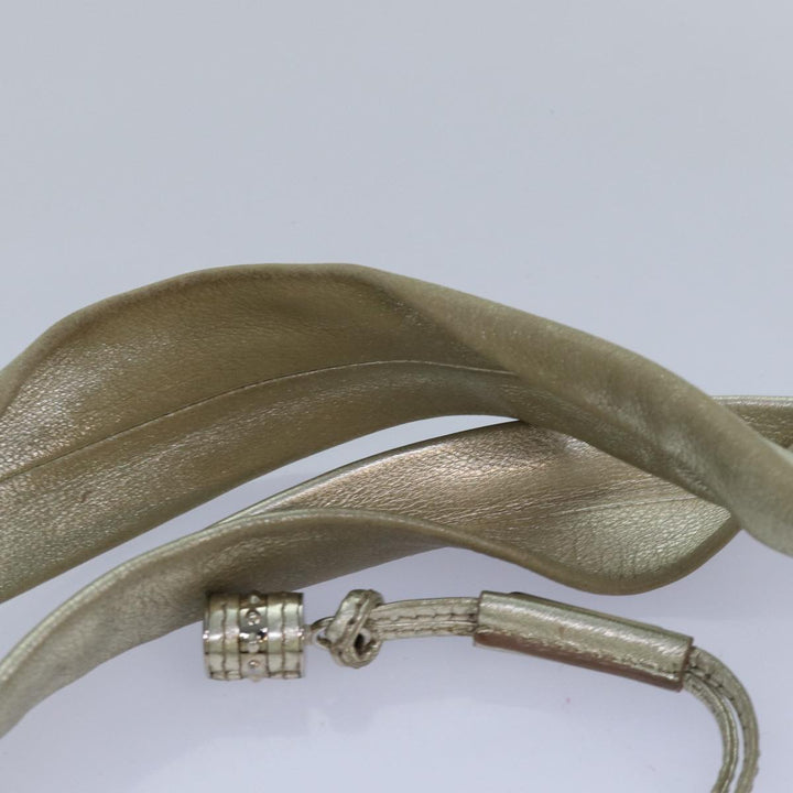Celine Hand Bag Leather Gold Auth 82103