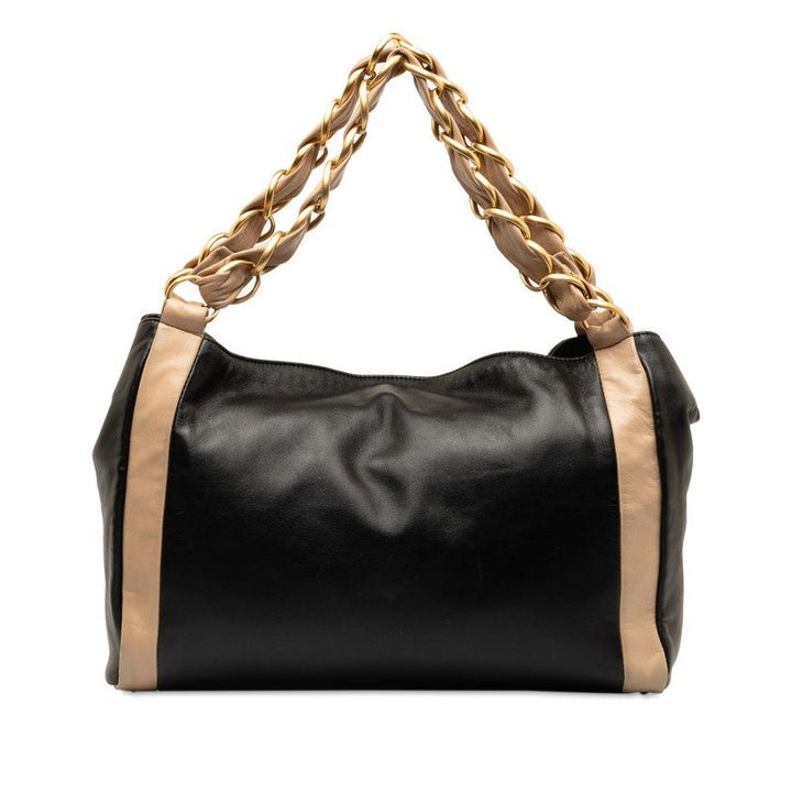 Top Quality Chanel Coco Chain Tote Bag Black Beige   Chanel