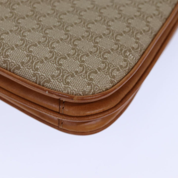 Celine Macadam Canvas Shoulder Bag Beige Brown Auth 82147