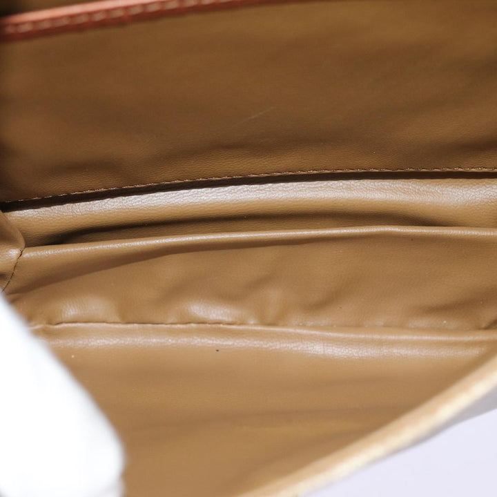 Celine Macadam Canvas Shoulder Bag Beige Brown Auth 82147