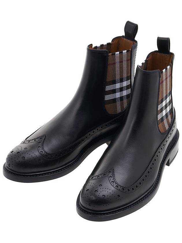 Burberry Tanner Check Chelsea Boots Black