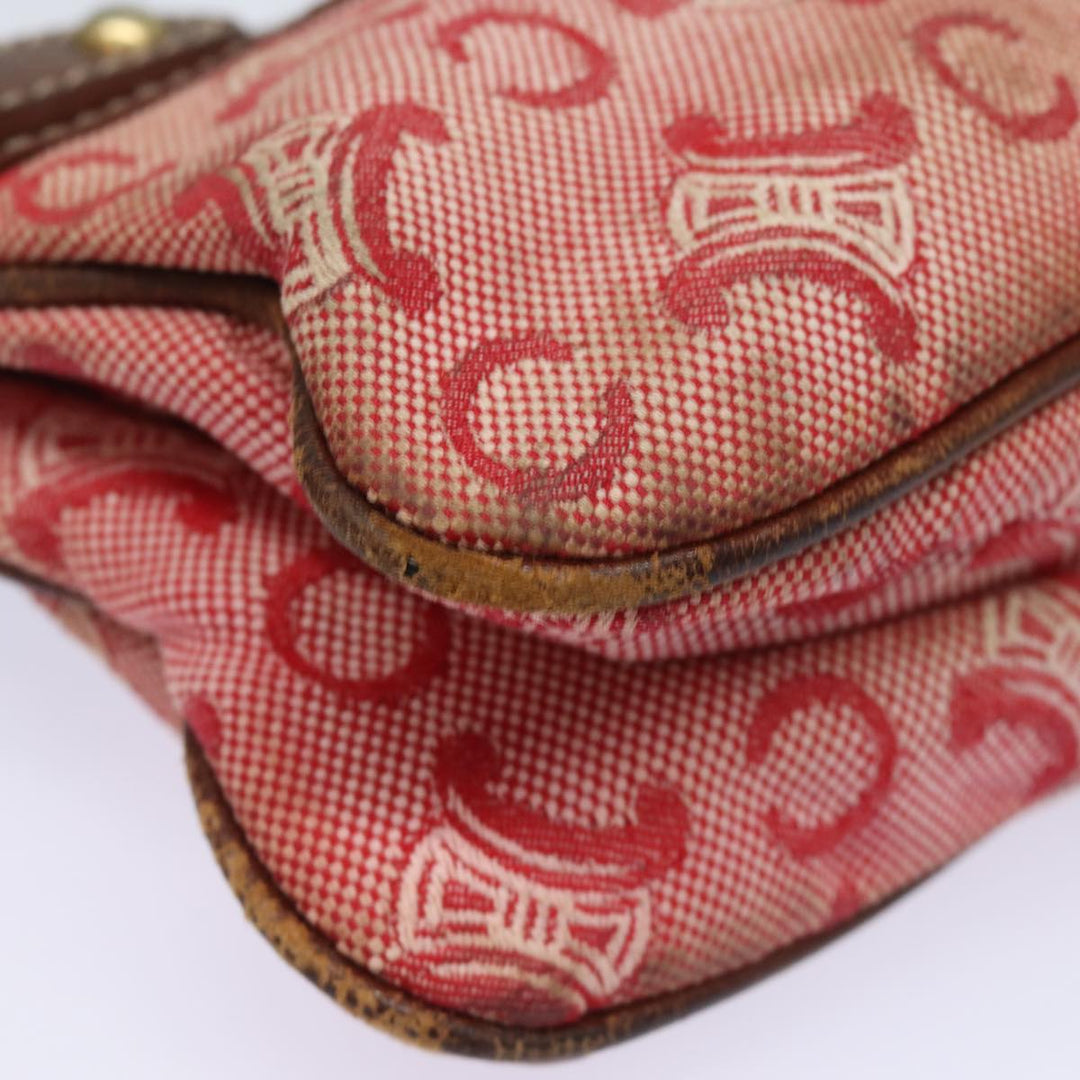 Celine C Macadam Canvas Shoulder Bag Pink Auth 82246