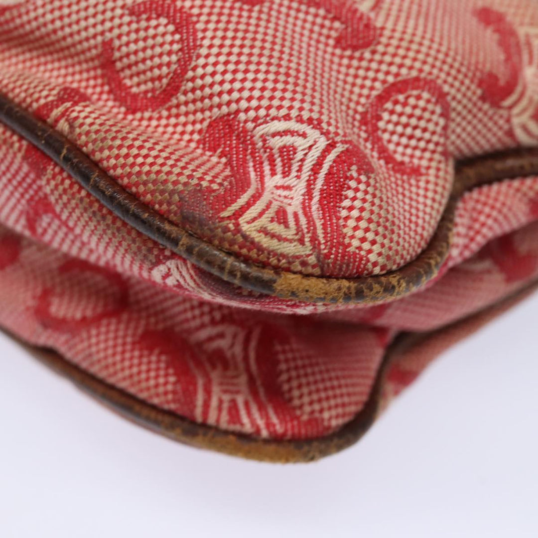 Celine C Macadam Canvas Shoulder Bag Pink Auth 82246