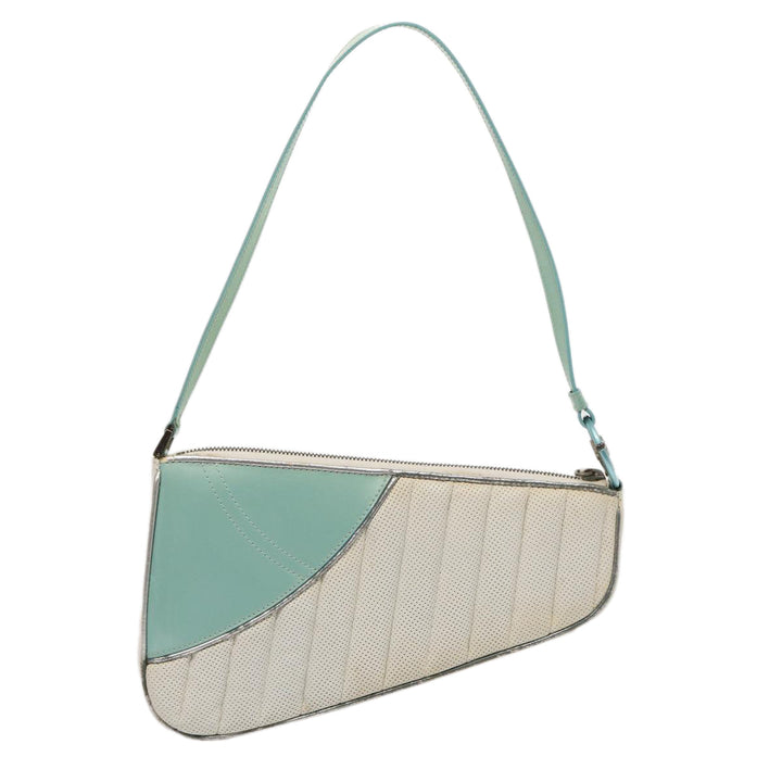 CHRISTIAN Top quality Dior Cadillac Shoulder Bag Leather White Auth 82247