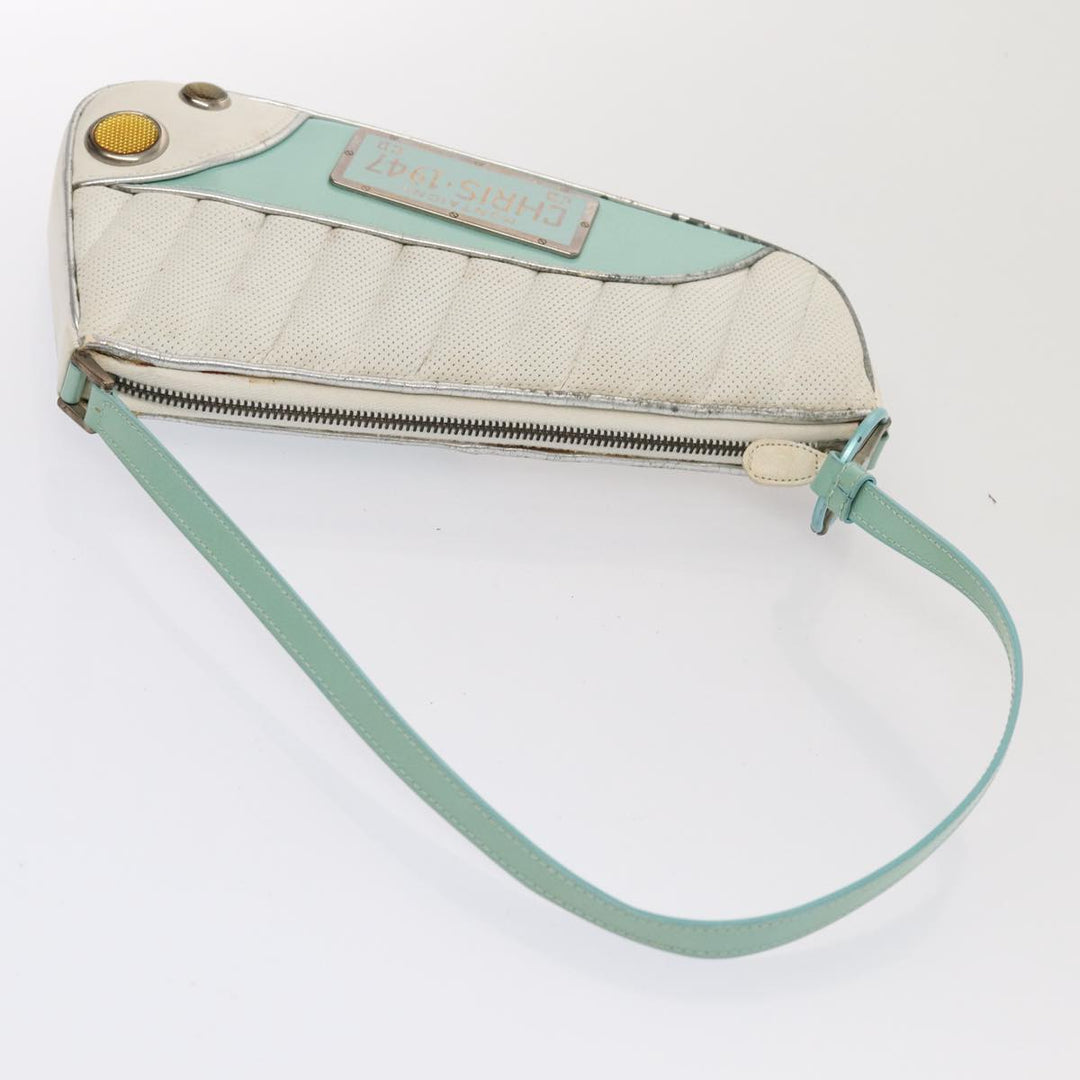 CHRISTIAN Top quality Dior Cadillac Shoulder Bag Leather White Auth 82247