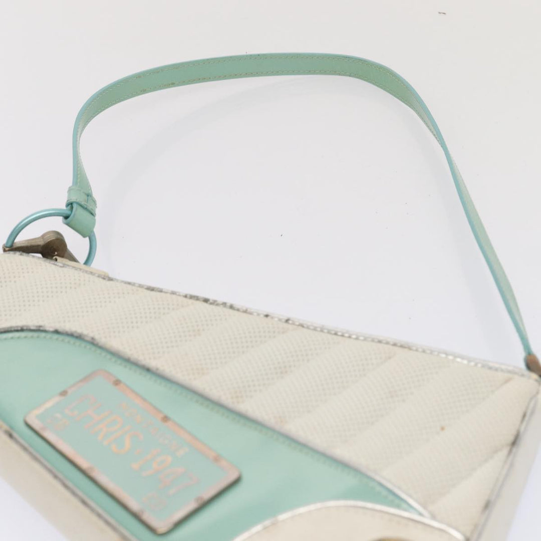 CHRISTIAN Top quality Dior Cadillac Shoulder Bag Leather White Auth 82247