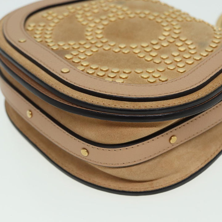 Chloe Nile Hand Bag Suede 2way Beige 82248