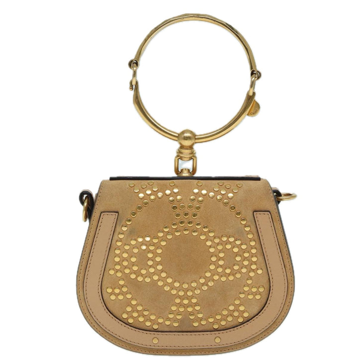 Chloe Nile Hand Bag Suede 2way Beige 82248