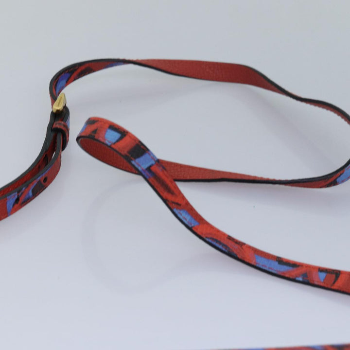 Burberry Shoulder Bag Graffiti Leather Red Blue Auth 82250A