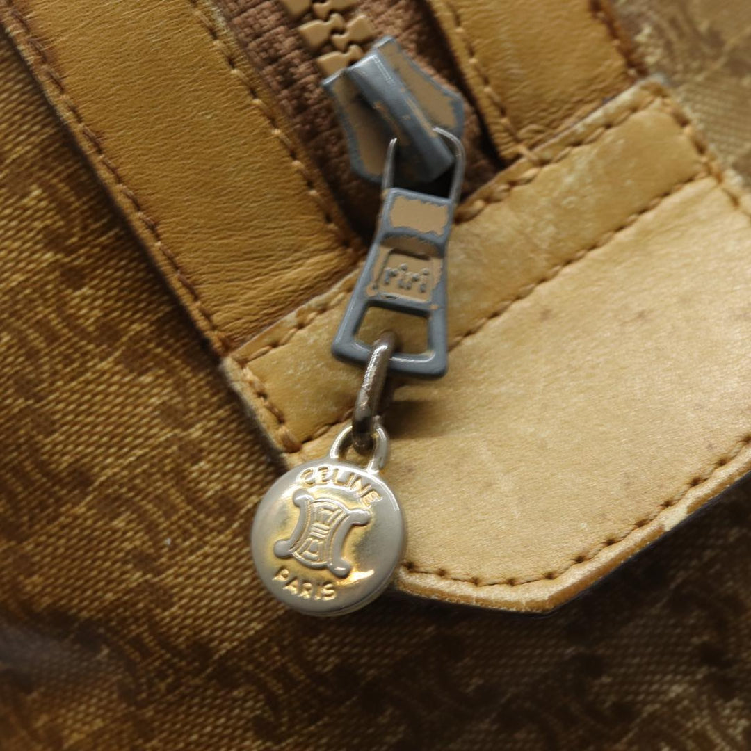Celine Macadam Canvas Hand Bag Beige Auth 82265