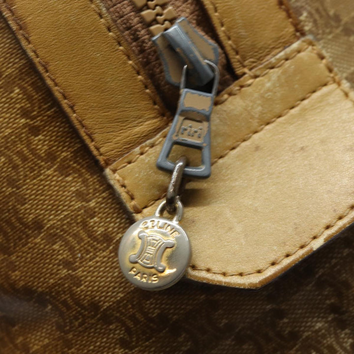 Celine Macadam Canvas Hand Bag Beige Auth 82265