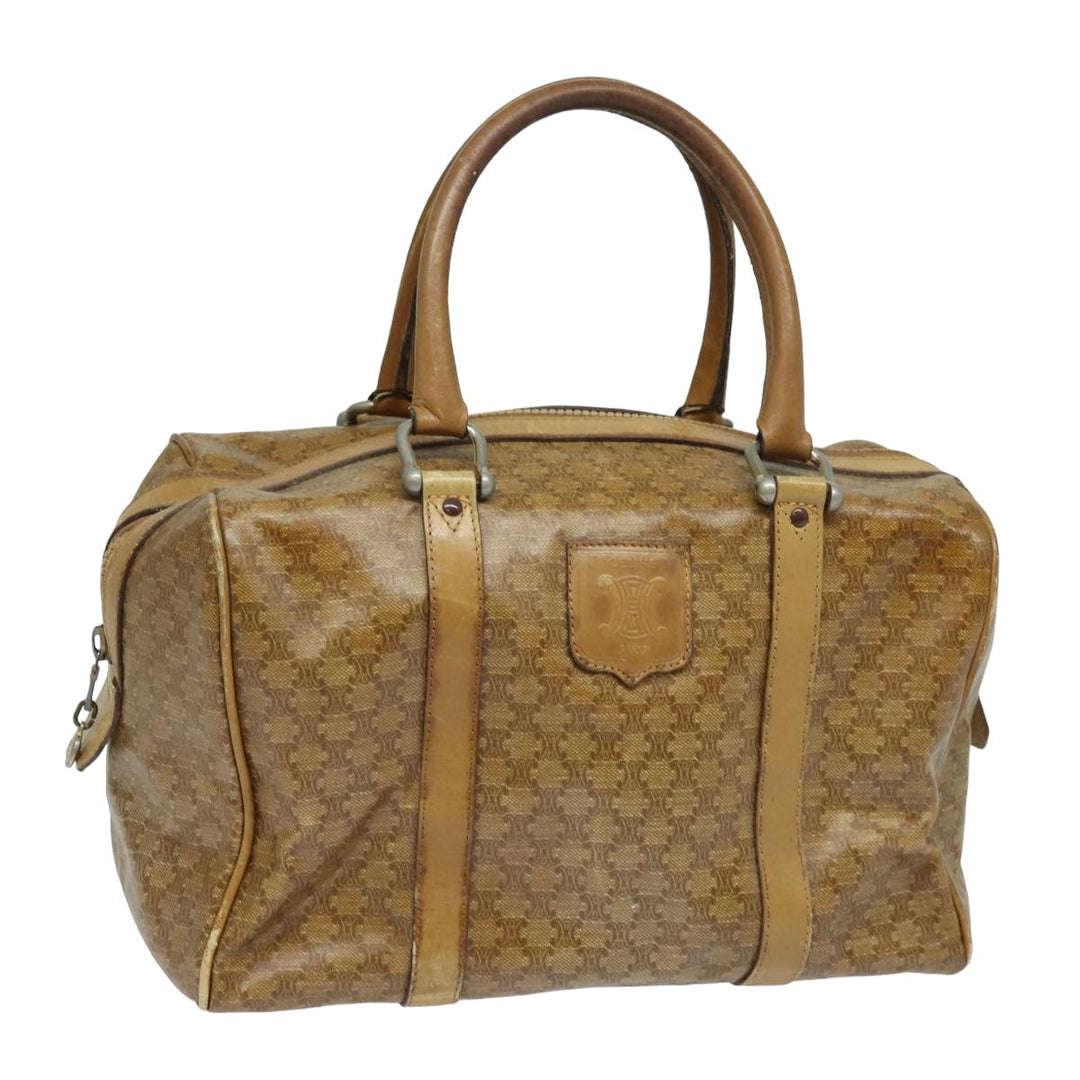 Celine Macadam Canvas Hand Bag Beige Auth 82265