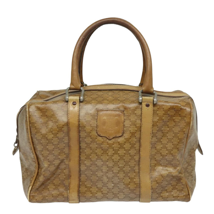 Celine Macadam Canvas Hand Bag Beige Auth 82265