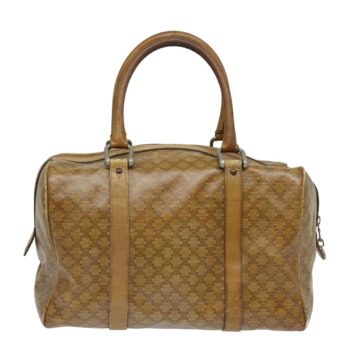 Celine Macadam Canvas Hand Bag Beige Auth 82265