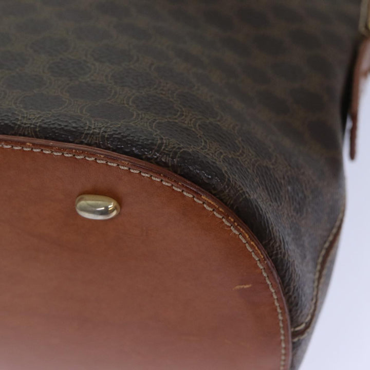 Celine Macadam Canvas Hand Bag PVC Leather Brown  82266