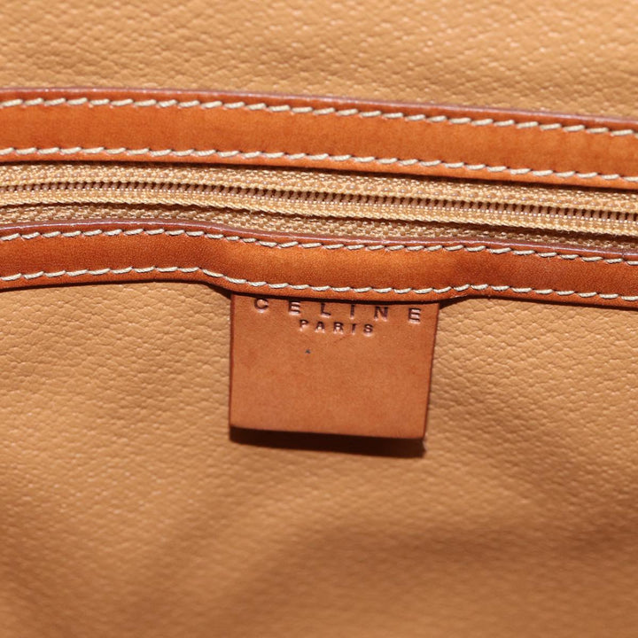 Celine Macadam Canvas Hand Bag PVC Leather Brown  82266