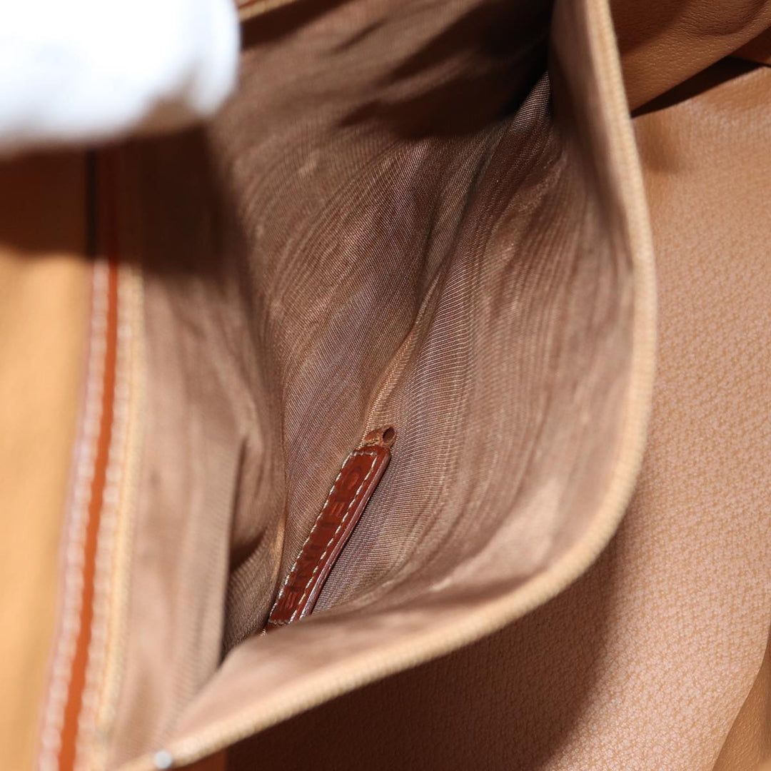 Celine Macadam Canvas Hand Bag PVC Leather Brown  82266