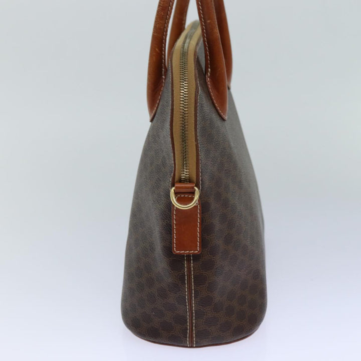 Celine Macadam Canvas Hand Bag PVC Leather Brown  82266
